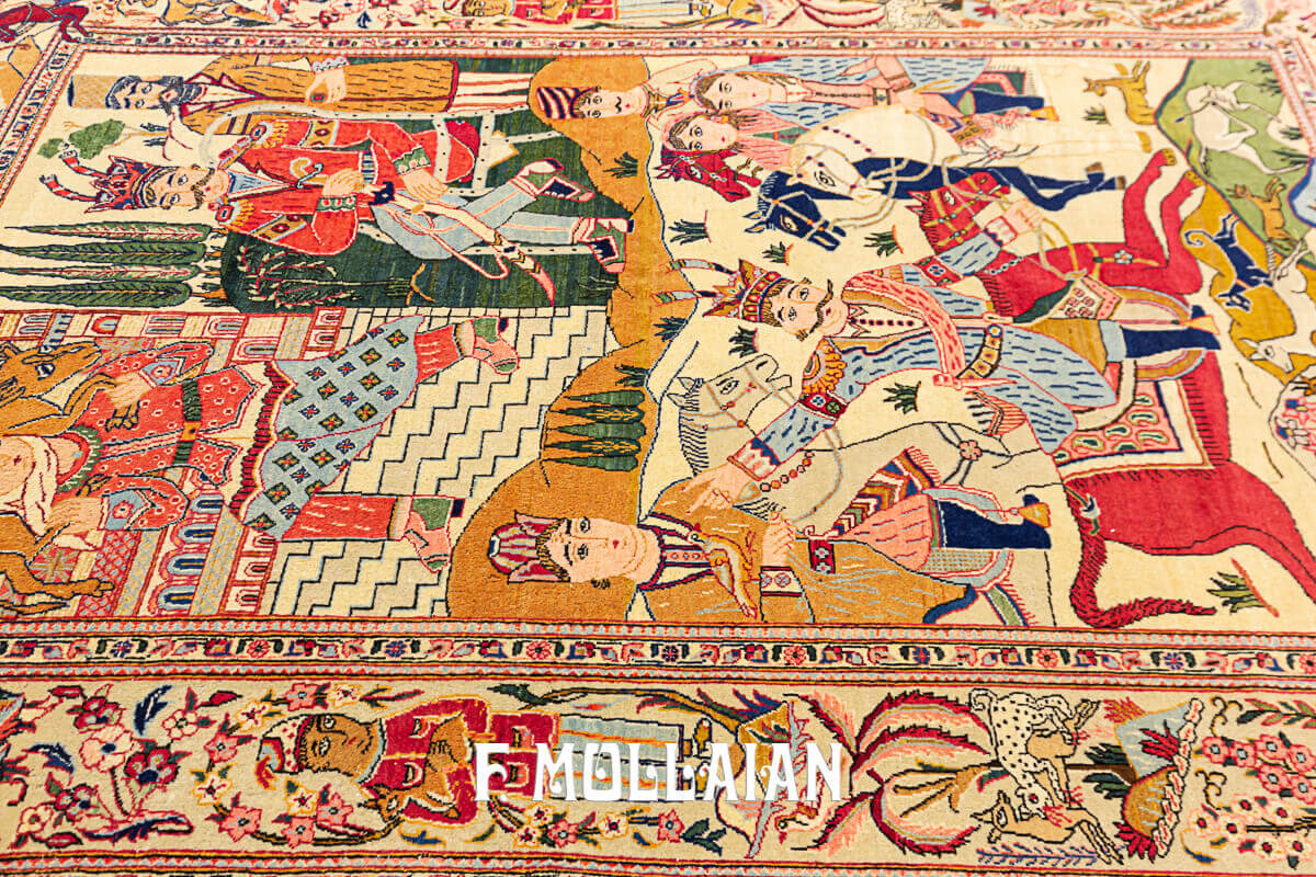 Persian Kashan Dabir Rug Pictorial n°:12921495